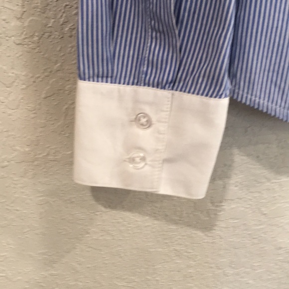 👍$5/Bundle H&M Women Contrasting Collar & Cuffs Button Blouse Sz 10 100% Cotton - Picture 4 of 10